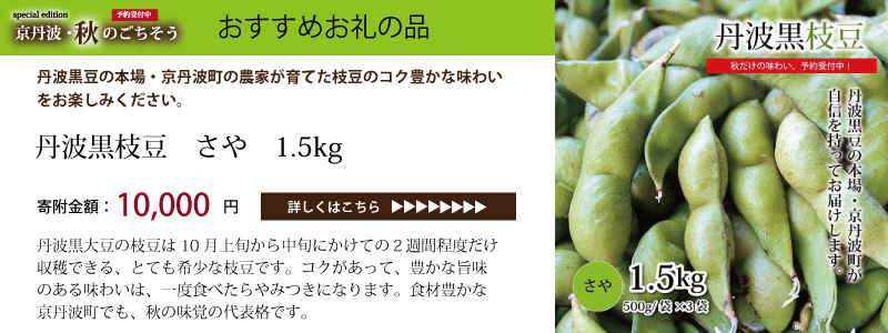 京丹波 京丹波・秋のごちそう特集 丹波黒豆枝豆