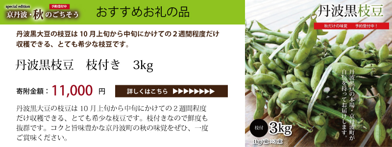京丹波 京丹波・秋のごちそう特集 丹波黒豆枝豆